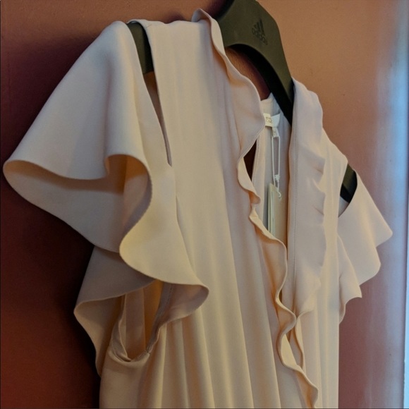 Maje rose pink combo mini dress ruffle romper - Picture 3 of 6